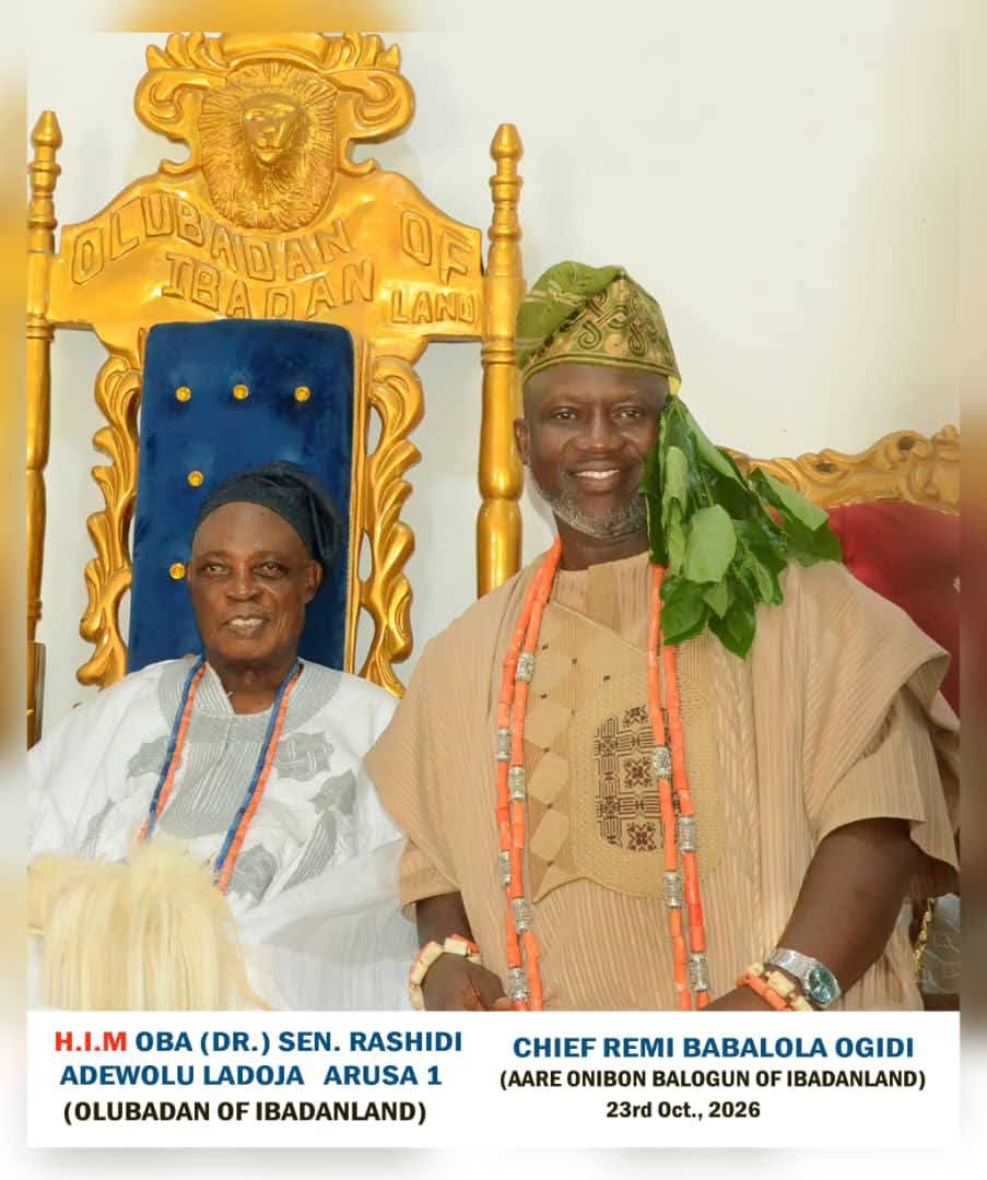 OLUBADAN ELEVATES NINE DISTINGUISHED PERSONALITIES IN BALOGUN SUCCESSION LINE AT HISTORIC OKE-AREMO PALACE
